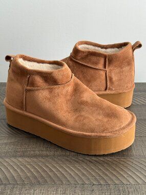Madden Girl Embrace Tan Platform Booties - Winter Booties - Size 7.5 to 8
